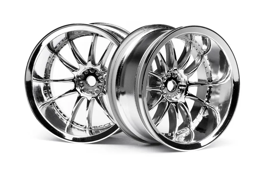 HPI 1.9&amp;quot; (9mm Off-Set) Work XSA 02C Chrome Rims 2Pcs image 8931