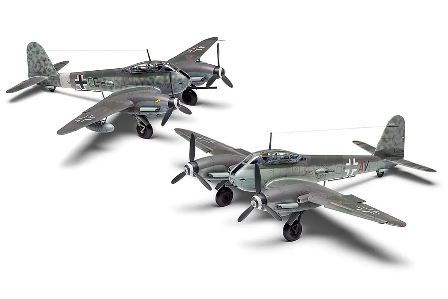 Airfix 1/72 Messerschmitt Me410A-1/U2 &amp;amp; U4 Fighter Plastic Model Kit image 89314