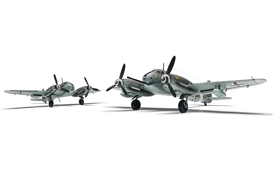 Airfix 1/72 Messerschmitt Me410A-1/U2 &amp;amp; U4 Fighter Plastic Model Kit image 89315