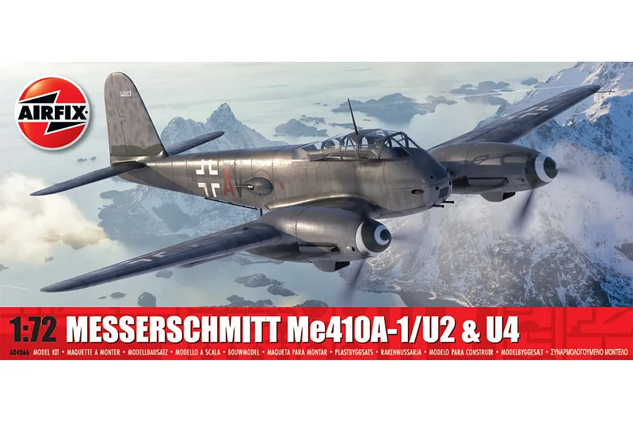 Airfix 1/72 Messerschmitt Me410A-1/U2 &amp;amp; U4 Fighter Plastic Model Kit image 89316
