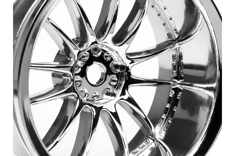HPI 1.9&amp;quot; (9mm Off-Set) Work XSA 02C Chrome Rims 2Pcs image 8933