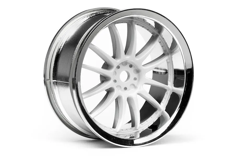 HPI 1.9&amp;quot; (3mm Off-Set) Work XSA 02C Chrome/White Rims 2Pcs image 8936