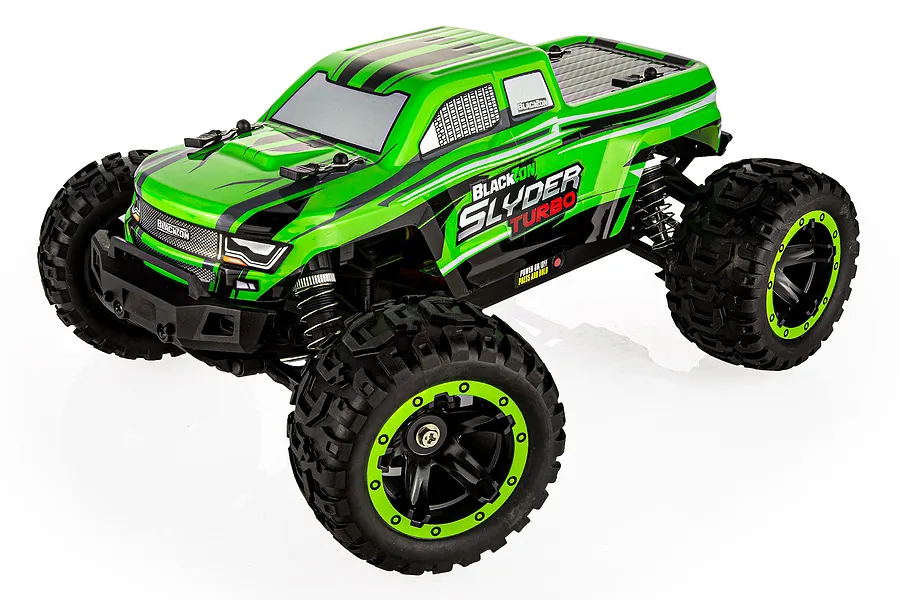 BlackZon Slyder MT Turbo RC Monster Truck Electric Brushless 4WD 1/16 Scale RTR - Green image 89359