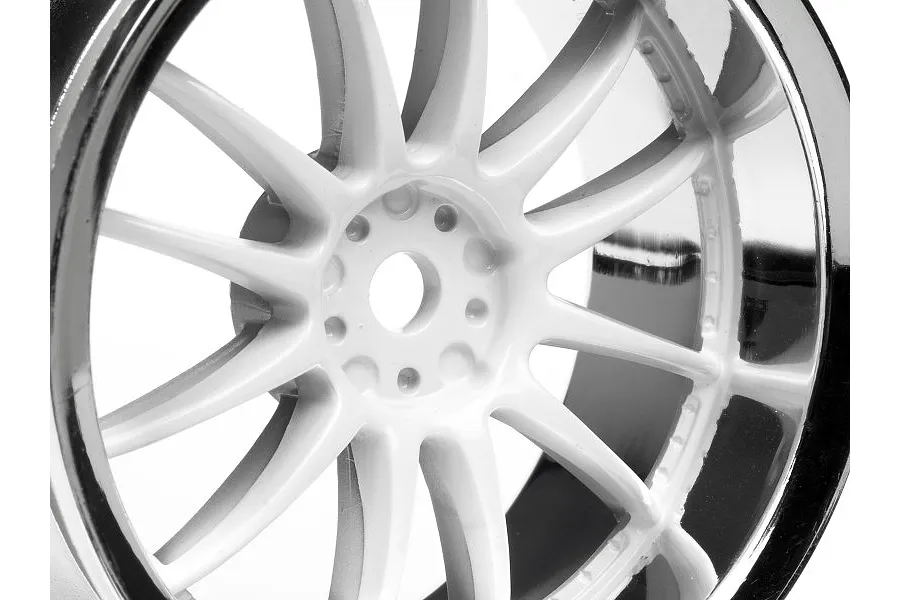 HPI 1.9&amp;quot; (3mm Off-Set) Work XSA 02C Chrome/White Rims 2Pcs image 8937
