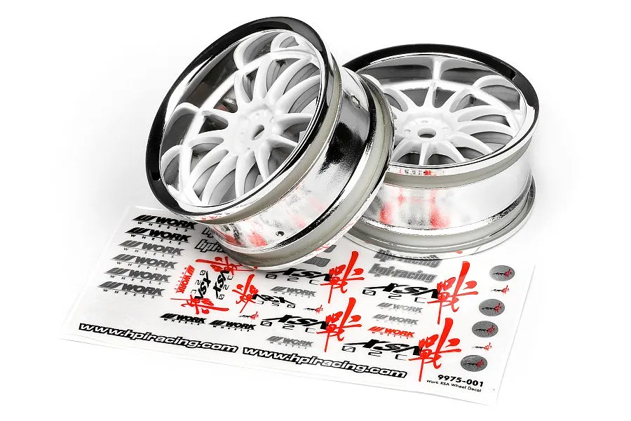 HPI 1.9&amp;quot; (3mm Off-Set) Work XSA 02C Chrome/White Rims 2Pcs image 8938