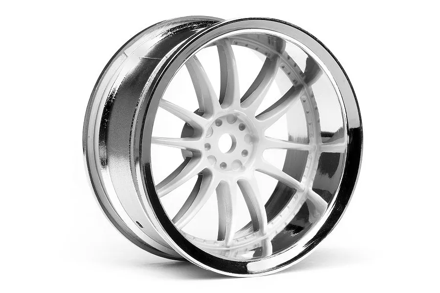 HPI 1.9&amp;quot; (6mm Off-Set) Work XSA 02C Chrome/White Rims 2Pcs image 8940