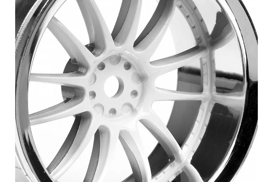 HPI 1.9&amp;quot; (6mm Off-Set) Work XSA 02C Chrome/White Rims 2Pcs image 8941