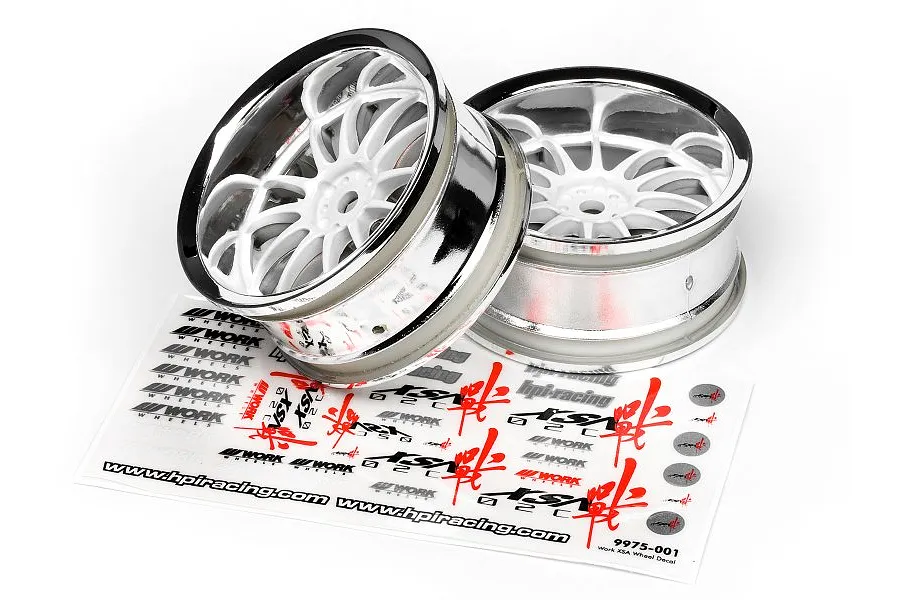 HPI 1.9&amp;quot; (6mm Off-Set) Work XSA 02C Chrome/White Rims 2Pcs image 8942