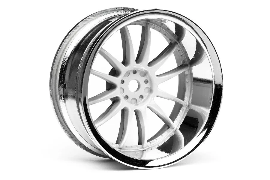 HPI 1.9&amp;quot; (9mm Off-Set) Work XSA 02C Chrome/White Rims 2Pcs image 8944