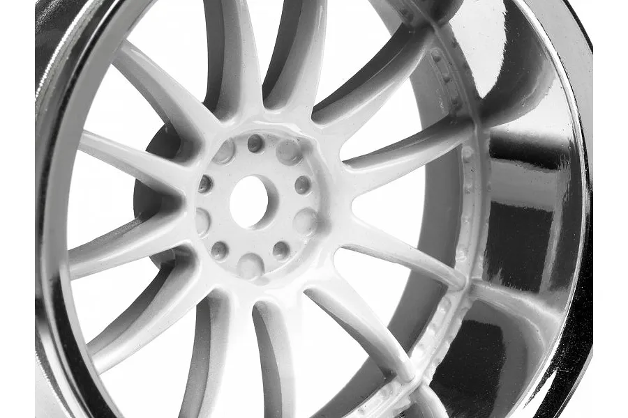 HPI 1.9&amp;quot; (9mm Off-Set) Work XSA 02C Chrome/White Rims 2Pcs image 8945