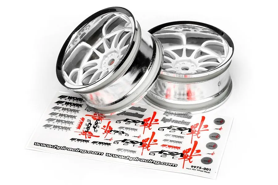 HPI 1.9&amp;quot; (9mm Off-Set) Work XSA 02C Chrome/White Rims 2Pcs image 8946