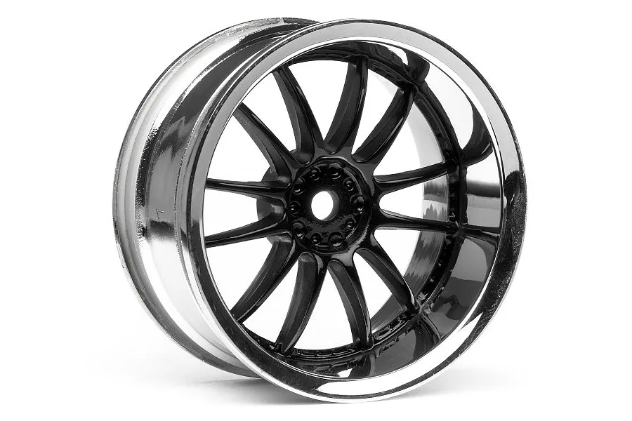 HPI 1.9&amp;quot; (6mm Off-Set) Work XSA 02C Chrome/Black Rims 2Pcs image 8952