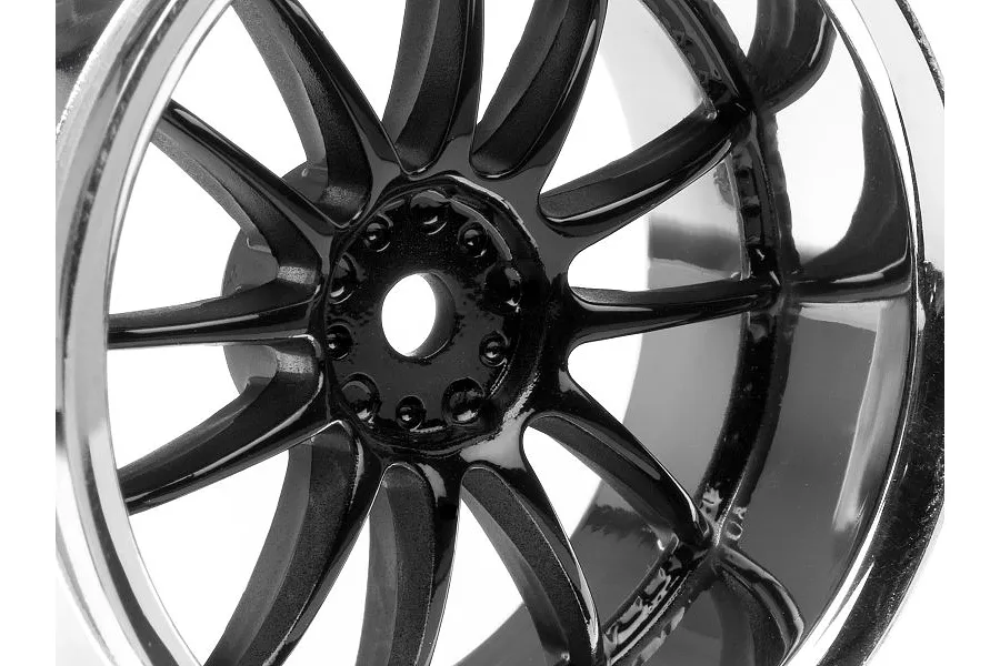 HPI 1.9&amp;quot; (6mm Off-Set) Work XSA 02C Chrome/Black Rims 2Pcs image 8953