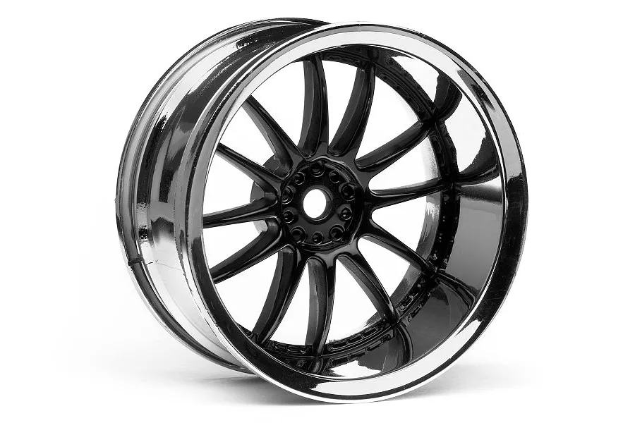 HPI 1.9&amp;quot; (9mm Off-Set) Work XSA 02C Chrome/Black Rims 2Pcs image 8956