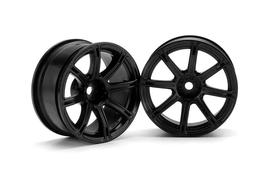 HPI 1.9&amp;quot; (6mm Off-Set) Work Emotion XC8 Black Rims 2Pcs image 8965