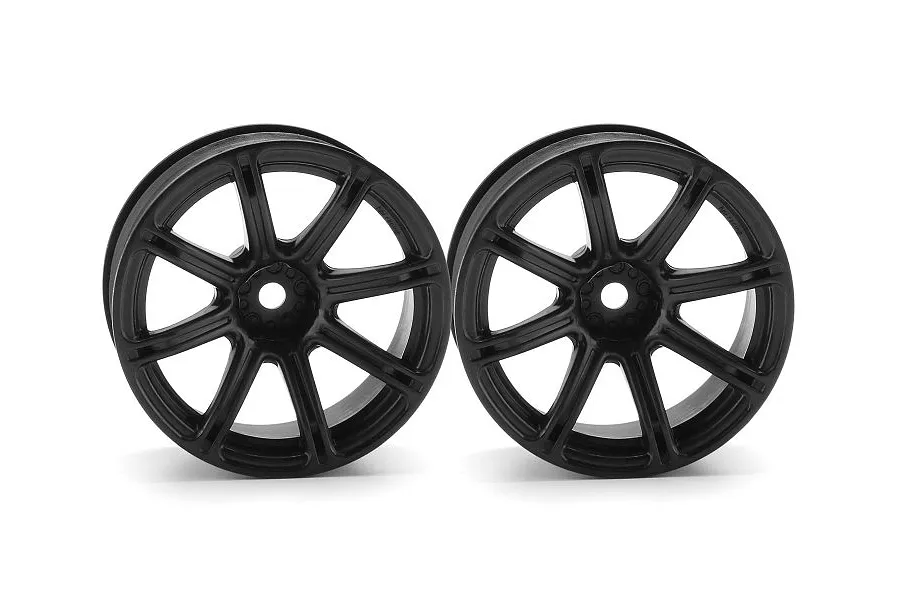 HPI 1.9&amp;quot; (9mm Off-Set) Work Emotion XC8 Black Rims 2Pcs image 8966