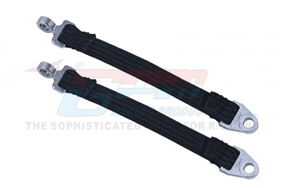 GPM 108mm Rear Suspension Travel Limit Straps w/ Silver Aluminium Buckles 2Pcs image 89657
