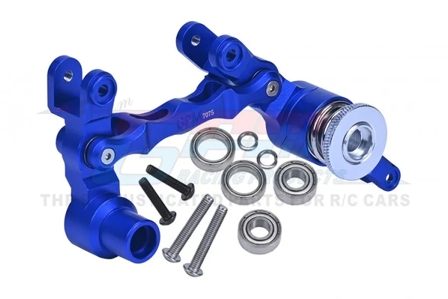 GPM Blue Aluminium Steering Bell Crank/Drag Link Assembly w/ Servo Saver image 89659