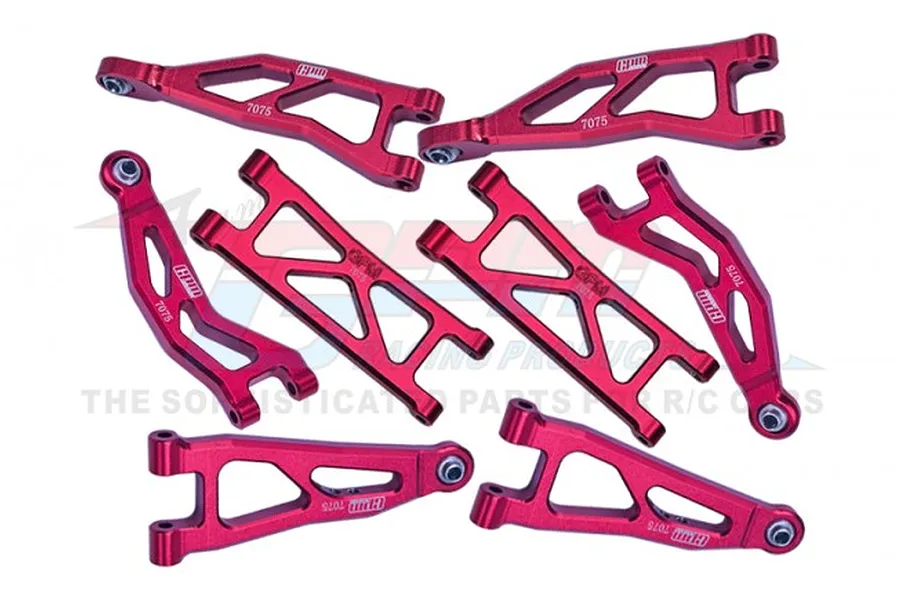 GPM Red Aluminium Front &amp;amp; Rear Suspension Arms Set image 89685
