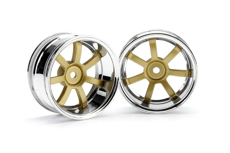 HPI 1.9&amp;quot; (9mm Off-Set) Rays Gram Lights 57S-Pro Chrome/Gold Rims 2Pcs image 8972