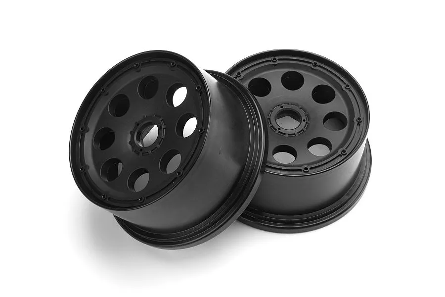 HPI 4.7/5.5&amp;quot; Baja 5T/5SC Rear Outlaw Black Rims 2Pcs image 8977