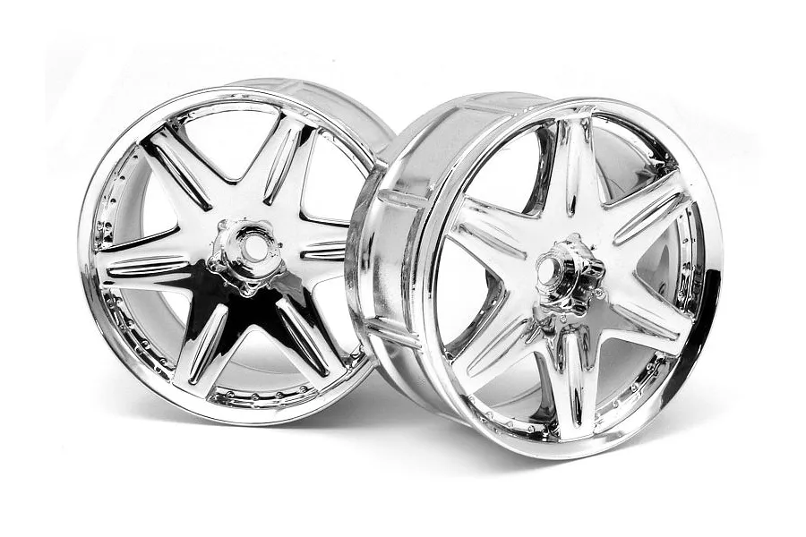 HPI 2.1&amp;quot; (3mm Off-Set) LP29 Work Model LS406 Chrome Rims 2Pcs image 8992