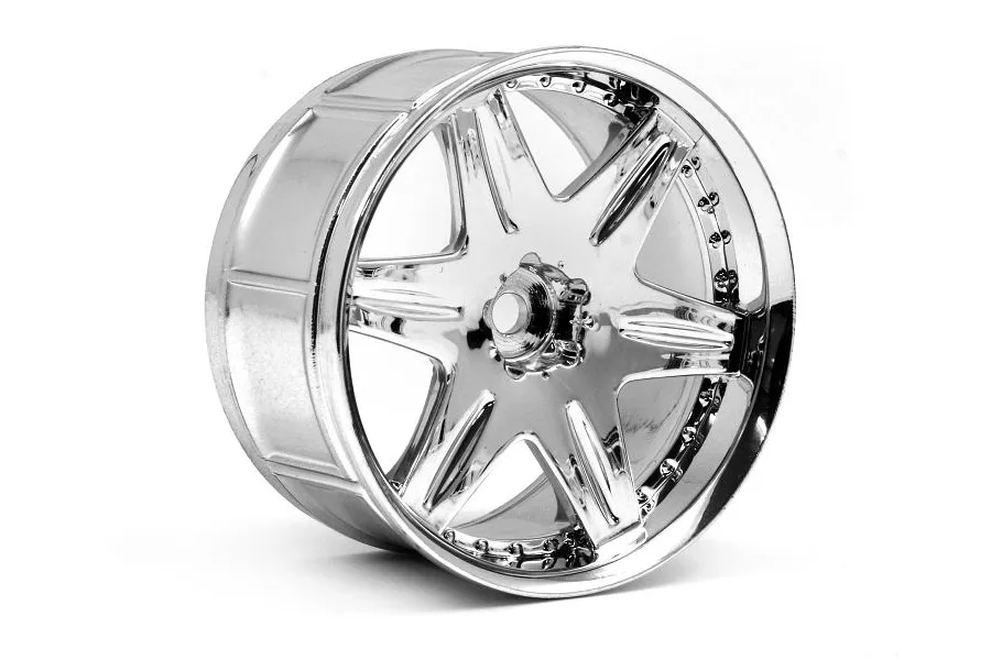 HPI 2.1&amp;quot; (9mm Off-Set) LP29 Work Model LS406 Chrome Rims 2Pcs image 8996