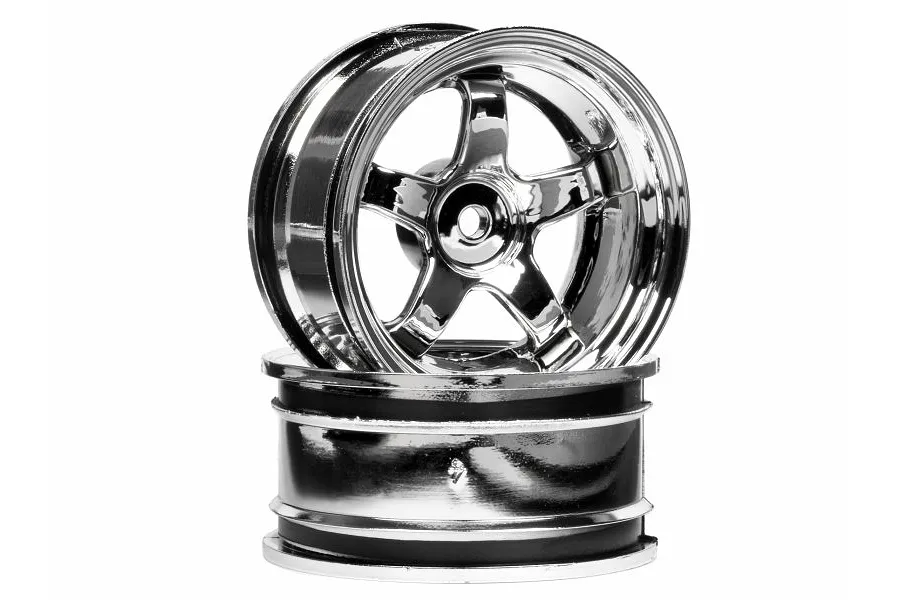 HPI 1.9&amp;quot; (6mm Off-Set) Work Meister S1 Chrome Rims 2Pcs image 9010