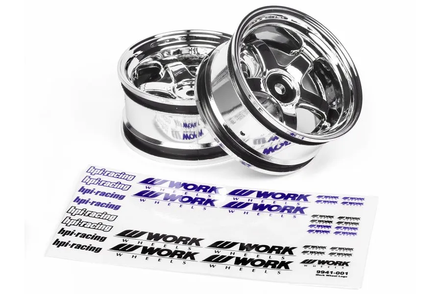 HPI 1.9&amp;quot; (6mm Off-Set) Work Meister S1 Chrome Rims 2Pcs image 9011