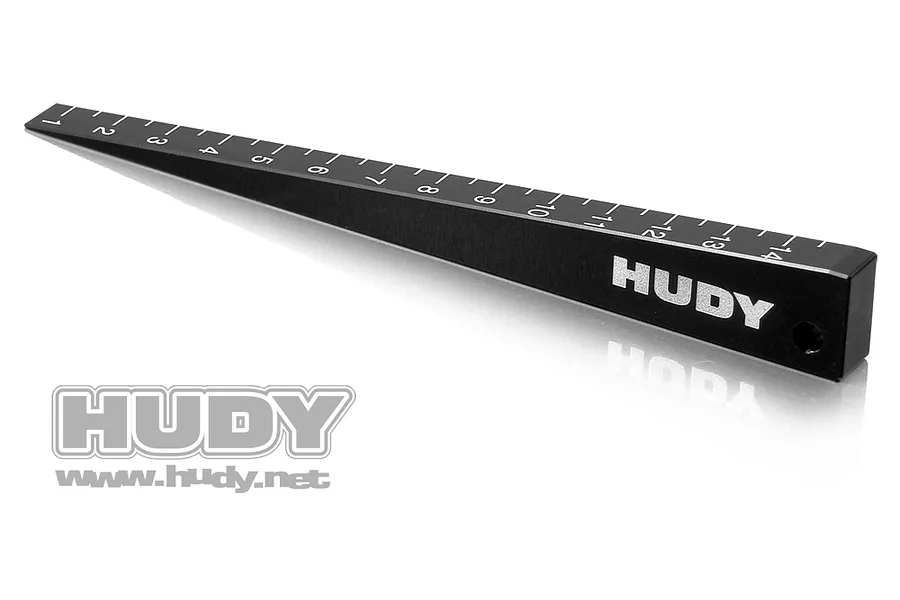 Hudy Black Aluminium 0mm - 15mm Bevelled Chassis Ride Height Gauge 1Pc image 90117