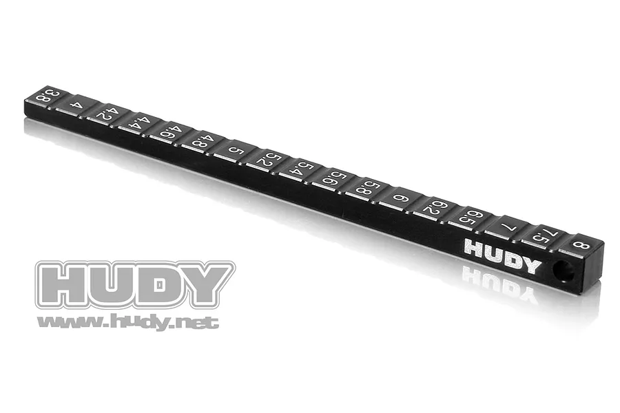 Hudy Black Aluminium 3.8mm - 8mm Ultra Fine Chassis Ride Height Gauge 1Pc image 90118
