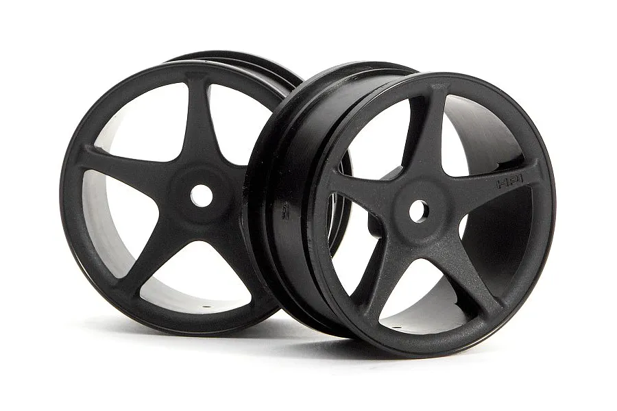 HPI 1.9&amp;quot; (1mm Off-Set) Super Star Black Rims 2Pcs image 9018