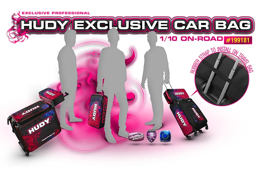 Hudy Red 46x25x12cm 1/10 Car Bag - Exclusive Edition image 90171