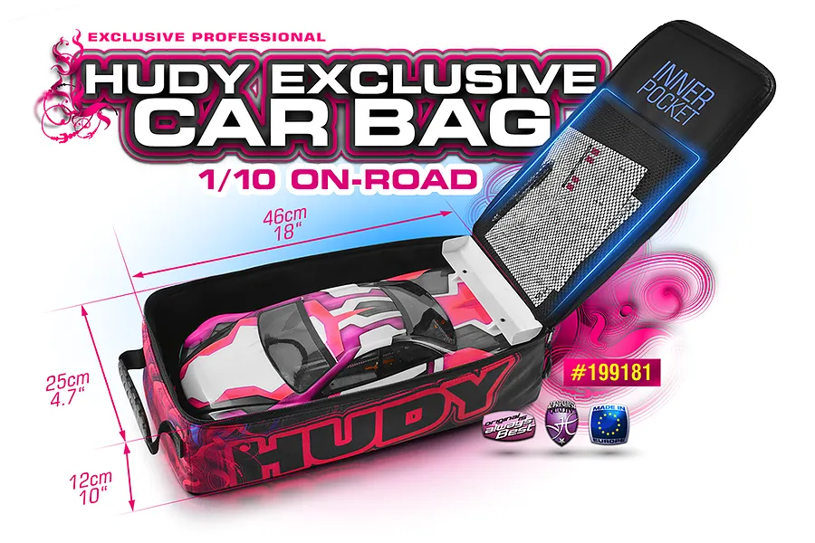 Hudy Red 46x25x12cm 1/10 Car Bag - Exclusive Edition image 90174