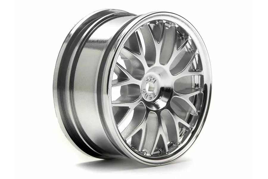 HPI 1.9&amp;quot; (1mm Off-Set) Mesh Chrome Rims 2Pcs image 9022
