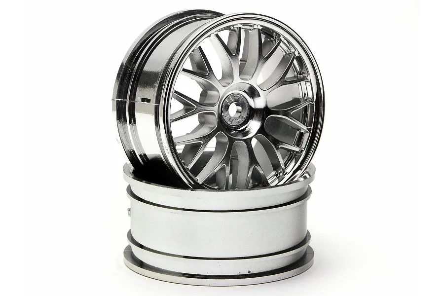 HPI 1.9&amp;quot; (1mm Off-Set) Mesh Chrome Rims 2Pcs image 9023