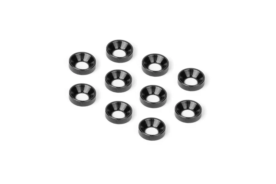 Hudy Black Aluminium M3 Countersunk Shims 10Pcs image 90231