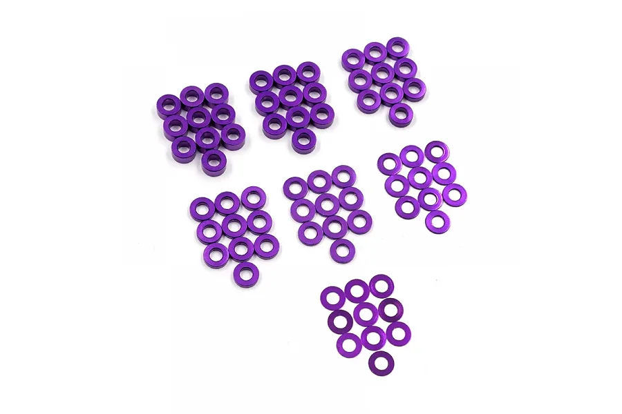 Yeah Racing Aluminium Flat Washer Kit - Purple image 90259