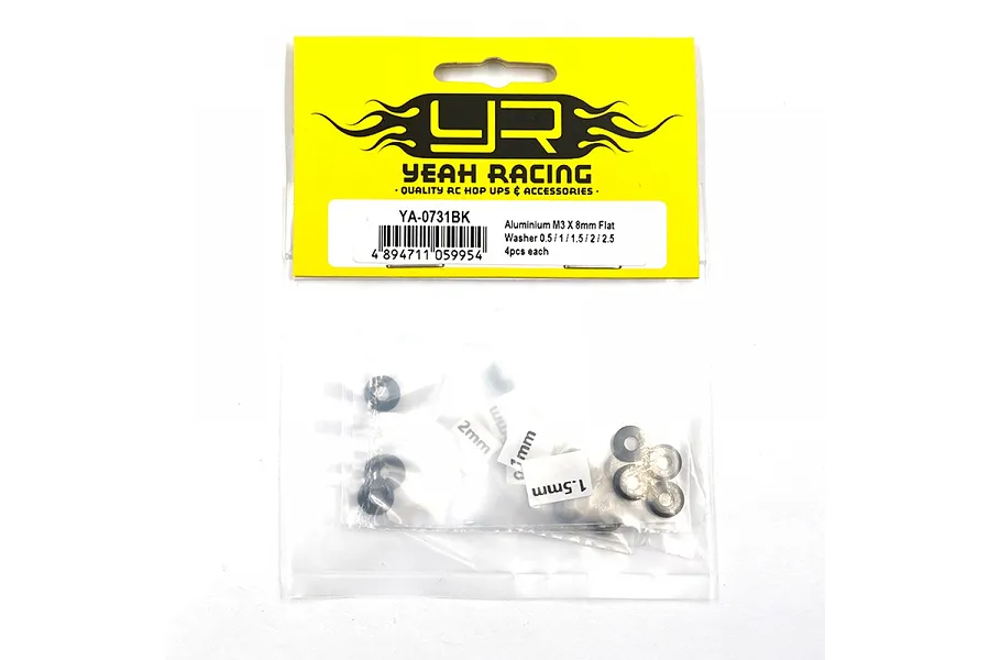 Yeah Racing Aluminium Washer Kit - Black image 90285