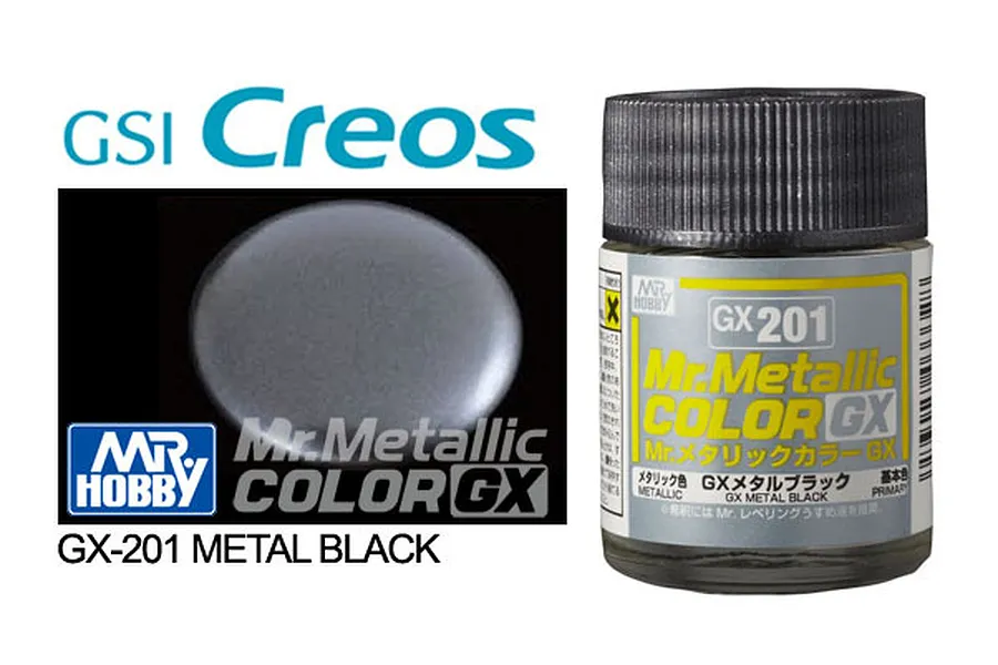 Mr Hobby Metal Black Metallic Paint 18ml image 90385