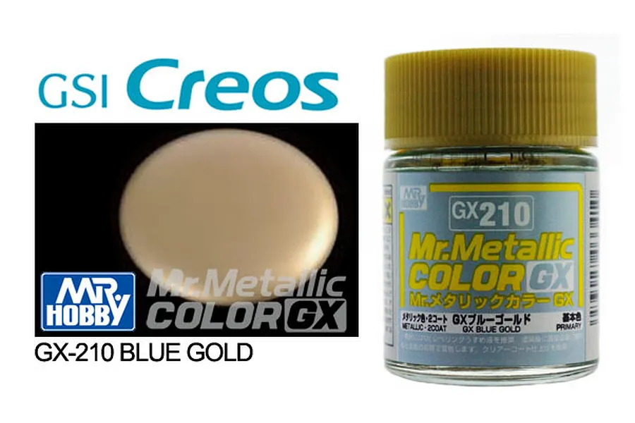 Mr Hobby Metal Blue Gold Metallic Paint 18ml image 90389