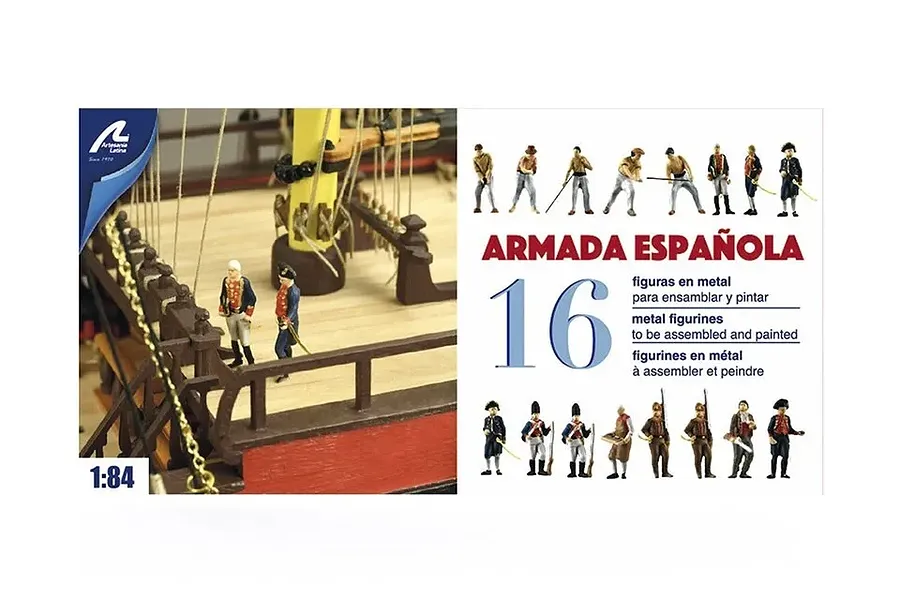 Artesania Latina 1/84 Spanish Armarda Figurines 16Pcs &amp;amp; Photo-Etched Accessories image 90602