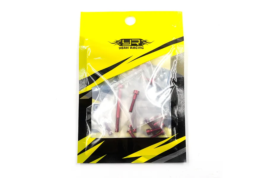 Yeah Racing Sanwa M17 Red Aluminium Complete Screw Set image 90652