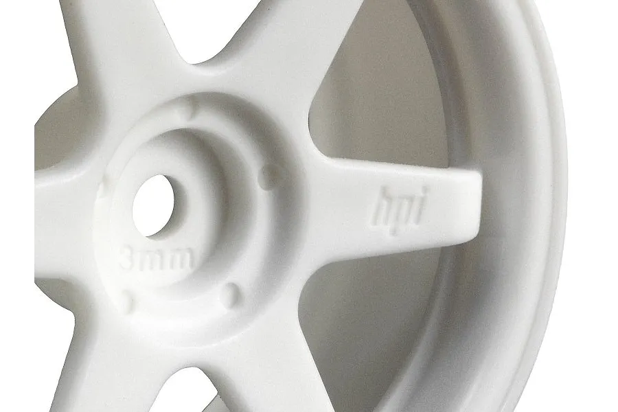 HPI 1.9&amp;quot; (3mm Off-Set) TE37 White Rims 2Pcs image 9074