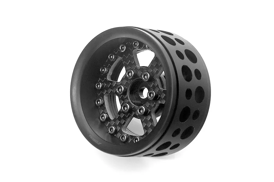 Boom Racing 1.9&amp;quot; Black/Carbon Fibre ProBuild Ultra Performance CF6 Adjustable Offset Beadlock Rims 2Pcs image 90767