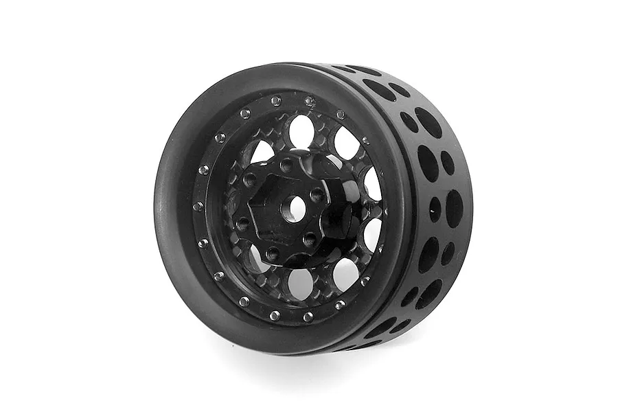 Boom Racing 1.9&amp;quot; Black/Carbon Fibre ProBuild Ultra Performance CR6 Adjustable Offset Beadlock Rims 2Pcs image 90770
