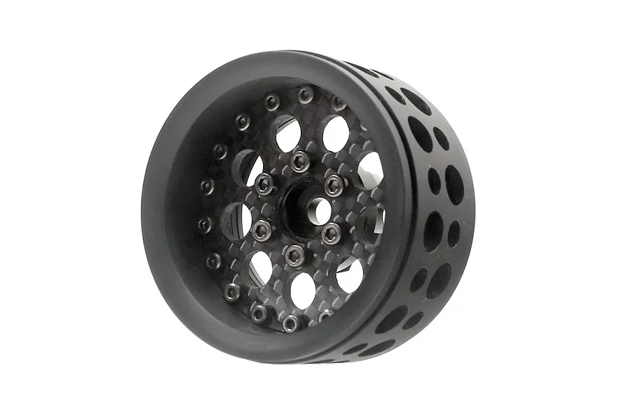Boom Racing 1.9&amp;quot; Black/Carbon Fibre ProBuild Ultra Performance CR6 Adjustable Offset Beadlock Rims 2Pcs image 90771