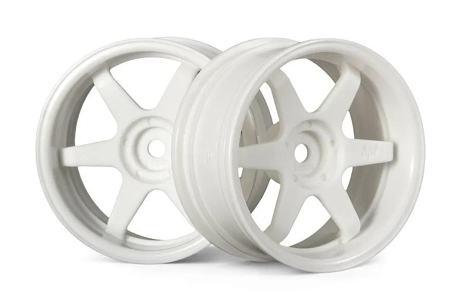 HPI 1.9&amp;quot; (6mm Off-Set) TE37 White Rims 2Pcs image 9079
