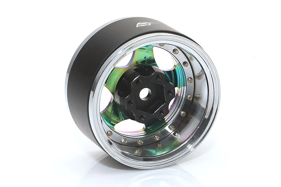 Boom Racing 1.9&amp;quot; Chrome/Neo Chrome Aluminium ProBuild SV5 Adjustable Offset Beadlock Rims 2Pcs image 90810