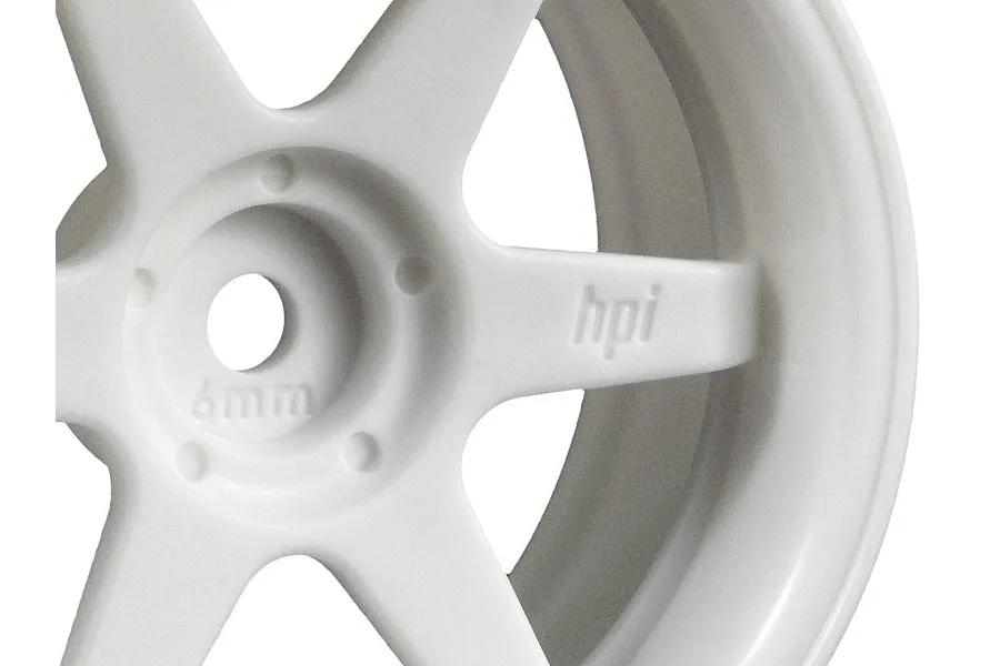 HPI 1.9&amp;quot; (6mm Off-Set) TE37 White Rims 2Pcs image 9082